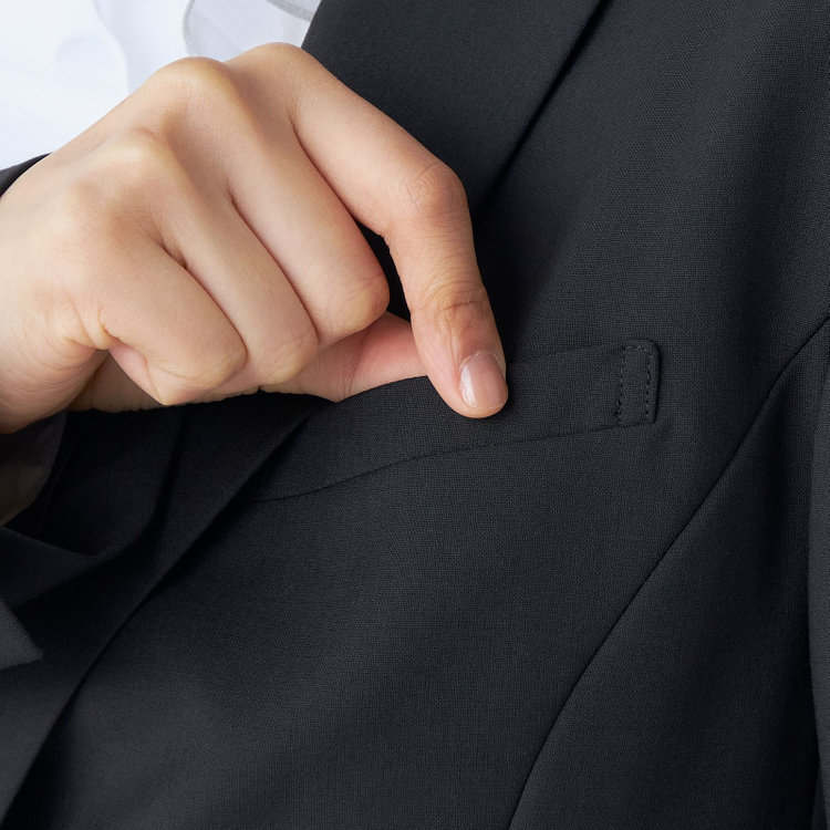 ブラックライン 【SUIT SELECT×Samantha Thavasa】【年間】2釦ジャケット/究極のブラック/4S/マシンウォシャブル 黒