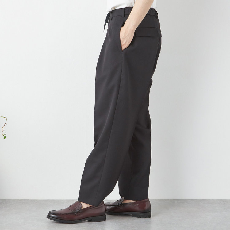 ブラックライン 「TailoredCasual」【春夏】バレルパンツ/ブラック/※裾上げ済仕様　 黒