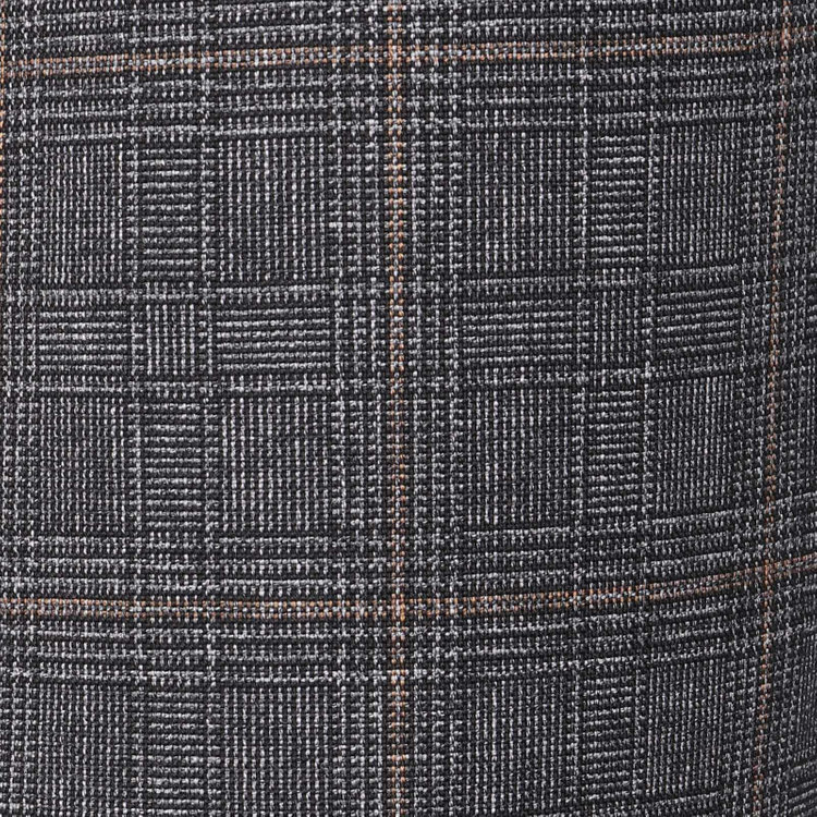 スーツセレクト 【発送在庫あり】【CLASSICO TAPERED】【秋冬】2釦シングルスーツ 1タック/グレー×チェック+ブラウンオーバーペン/REDA ACTIVE/NEW ZEALAND MERINO/SHOWER CLEAN グレー系(灰)