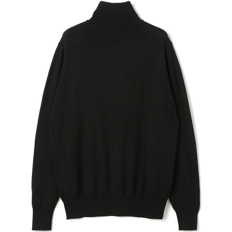 スーツセレクト 【RBC】【秋冬】ウールタートルネックニットセーター/ブラック/ZEGNA BARUFFA/マシンウォッシャブル 黒