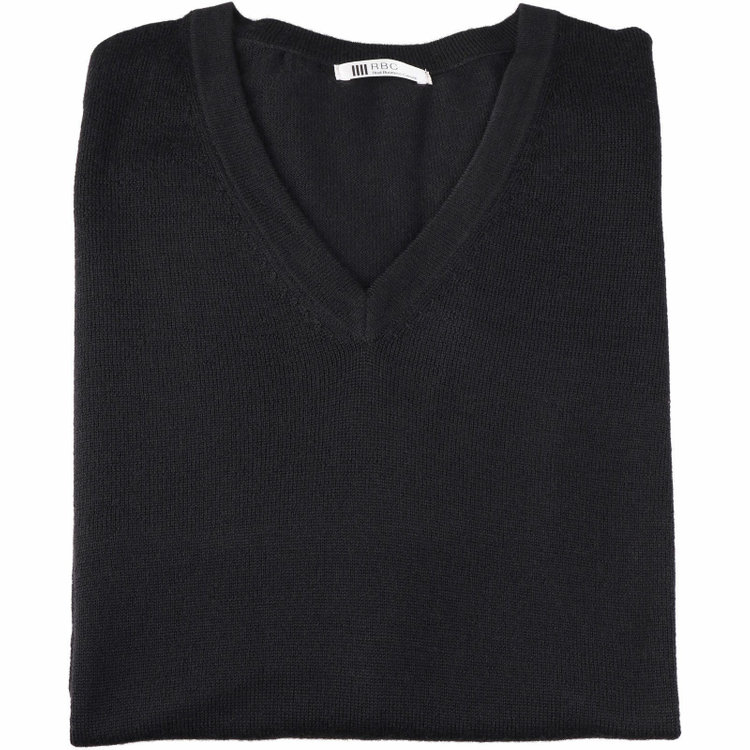 スーツセレクト 【RBC】【秋冬】Vネックニットセーター/ブラック/ZEGNA BARUFFA/マシンウォッシャブル ブラック系(黒)