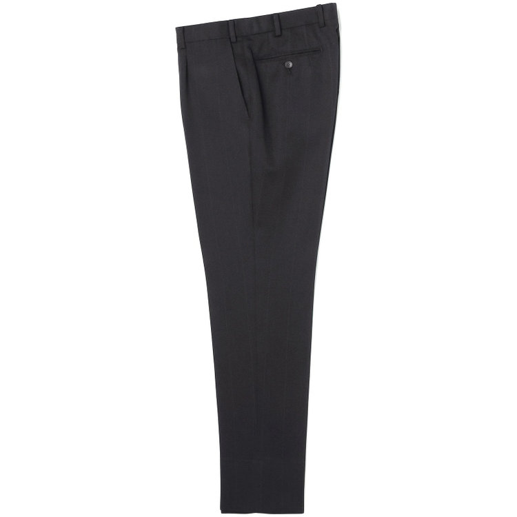 シルバーライン 【CLASSICO TAPERED】【春夏】2釦シングルスリーピーススーツ 1タックテーパードパンツ/ブラック×ウィンドペン/ウエストムーブ/4S SUSTAINABILITY&ECOLOGY FABRIC/※パンツ裾上げ済仕様 黒