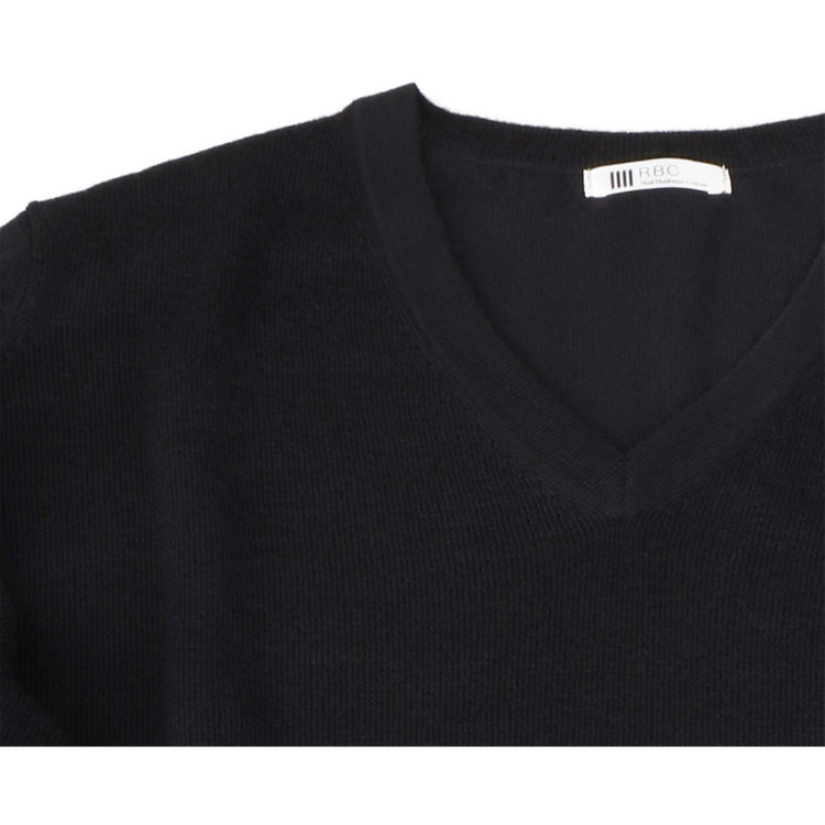 スーツセレクト 【RBC】【秋冬】Vネックニットセーター/ブラック/ZEGNA BARUFFA/マシンウォッシャブル ブラック系(黒)