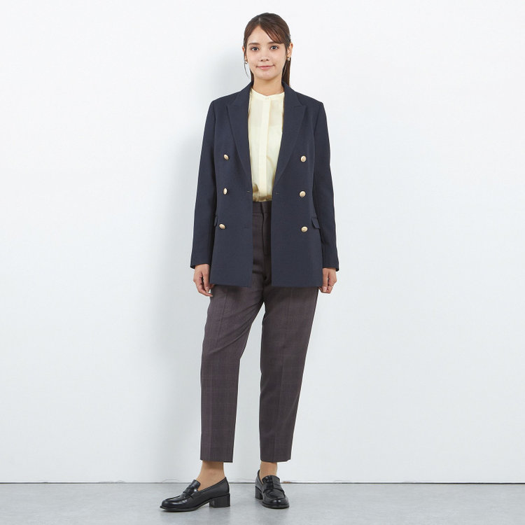 シルバーライン 【SILVER LINE】【秋冬】6釦2掛けダブルブレザー/4S SUSTAINABILITY&ECOLOGY FABRIC/ネイビー×メタル釦 紺中間