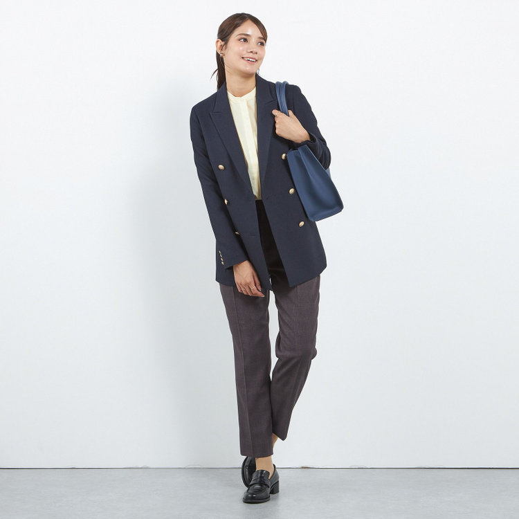 シルバーライン 【SILVER LINE】【秋冬】6釦2掛けダブルブレザー/4S SUSTAINABILITY&ECOLOGY FABRIC/ネイビー×メタル釦 紺中間