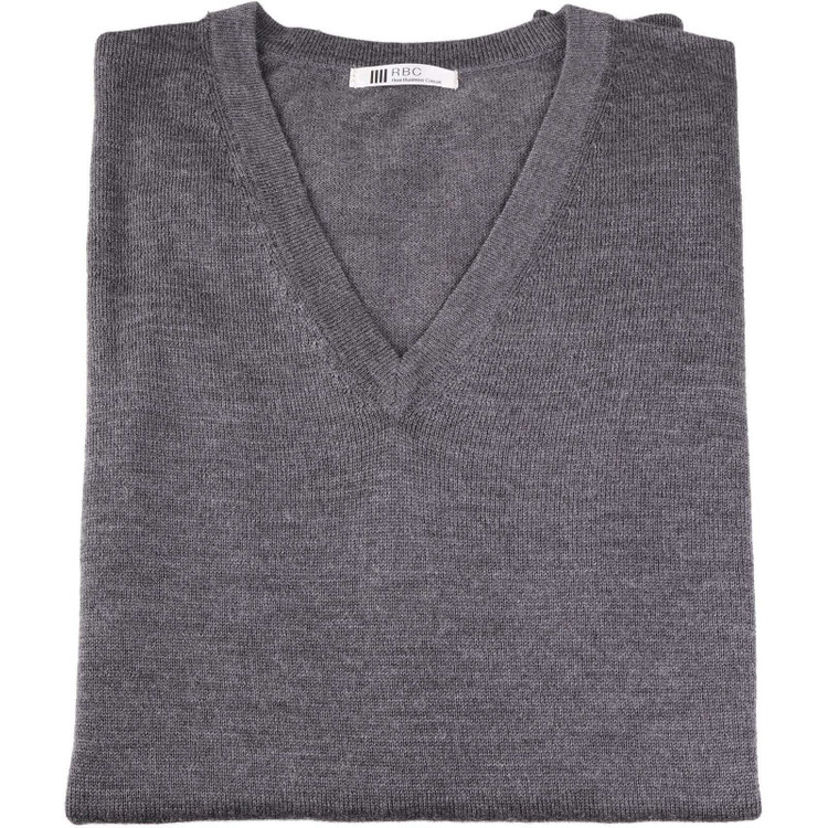 スーツセレクト 【RBC】【秋冬】Vネックニットセーター/グレー/ZEGNA BARUFFA/マシンウォッシャブル グレー系(灰)