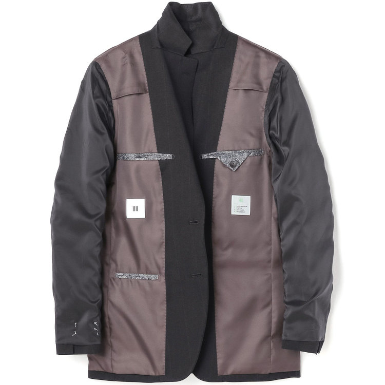 シルバーライン 【CLASSICO TAPERED】【春夏】2釦シングルスリーピーススーツ 1タックテーパードパンツ/ブラック×ウィンドペン/ウエストムーブ/4S SUSTAINABILITY&ECOLOGY FABRIC/※パンツ裾上げ済仕様 黒