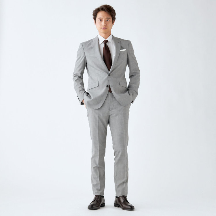 ブラックライン 【発送在庫あり】【KSW】【春夏】2釦シングルスーツ 0タック/ホワイト＆ブラック×ハウンドトゥース/ウォッシャブル/※裾上げ必要 その他