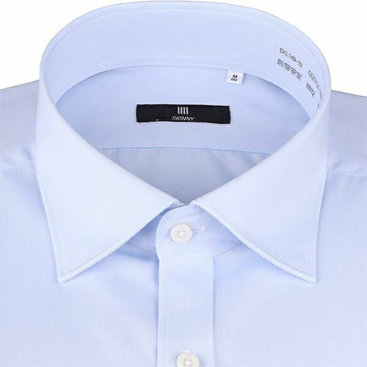 ブラックライン 【SKINNY】【形態安定】ワイドカラードレスワイシャツ/ブルー×ソリッド 青淡色