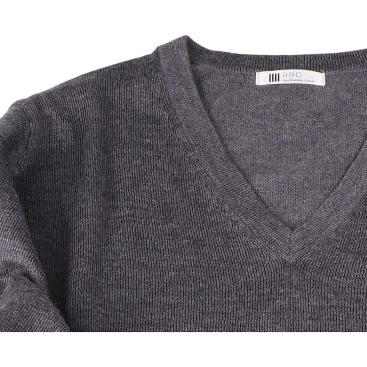 スーツセレクト 【RBC】【秋冬】Vネックニットセーター/グレー/ZEGNA BARUFFA/マシンウォッシャブル グレー系(灰)