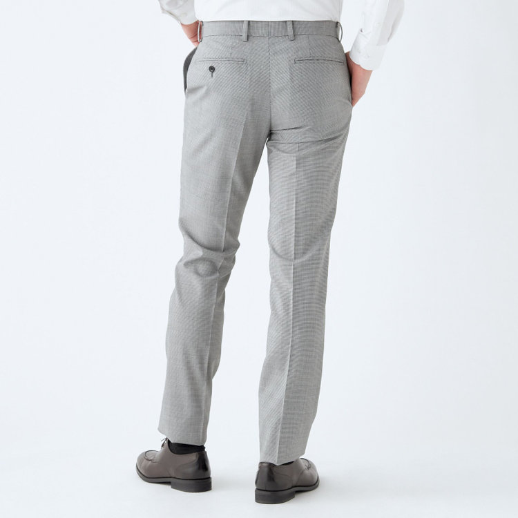 ブラックライン 【発送在庫あり】【KSW】【春夏】2釦シングルスーツ 0タック/ホワイト＆ブラック×ハウンドトゥース/ウォッシャブル/※裾上げ必要 その他