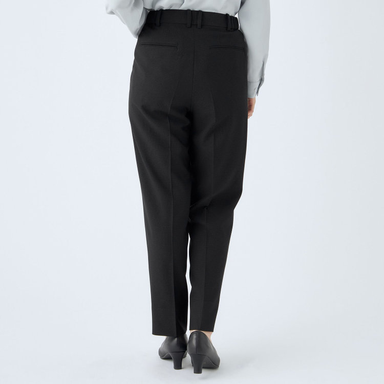 シルバーライン 【SL】【秋冬】1釦シングルパンツスーツ/ブラック×ドビー/パンツウエストシャーリング/ウォッシャブル/※パンツ裾上げ済仕様 黒