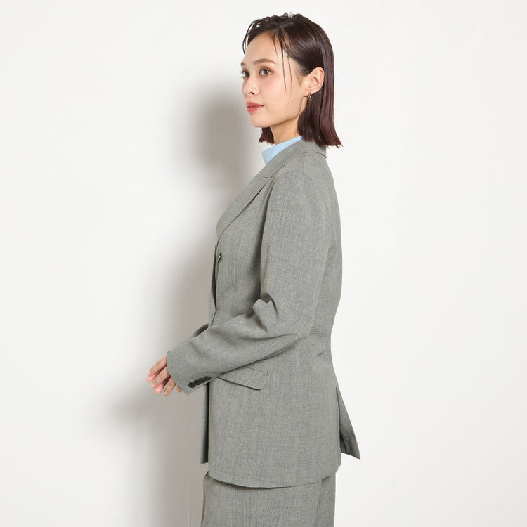 シルバーライン 【RELAX WIDE】【年間】 ダブルジャケットワイドパンツスーツ/ライトグレー/4S SUSTAINABILITY&ECOLOGY FABRIC/※パンツ裾上げ済仕様 グレー淡色