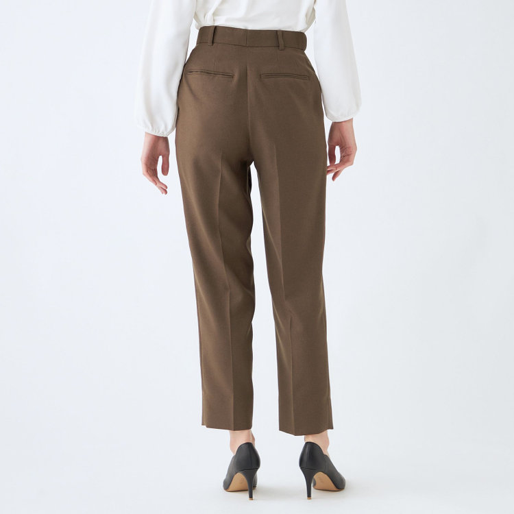 シルバーライン 【SL】テーパードパンツ/ブラウン/ウエストムーブメント/ウォッシャブル/※パンツ裾上げ済仕様 茶中間