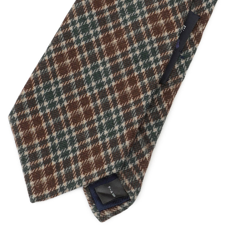 シルバーライン 【発送在庫あり】【SL】ウールチェックネクタイ 8.0cm幅/グリーン×ブラウン/Finest fabrics by COMO ITALY その他