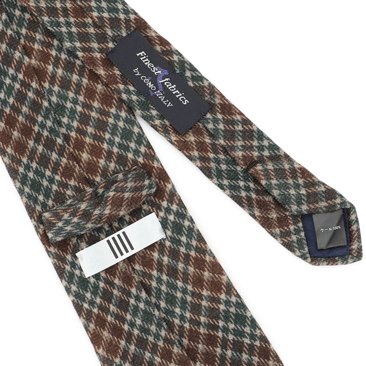 シルバーライン 【発送在庫あり】【SL】ウールチェックネクタイ 8.0cm幅/グリーン×ブラウン/Finest fabrics by COMO ITALY その他
