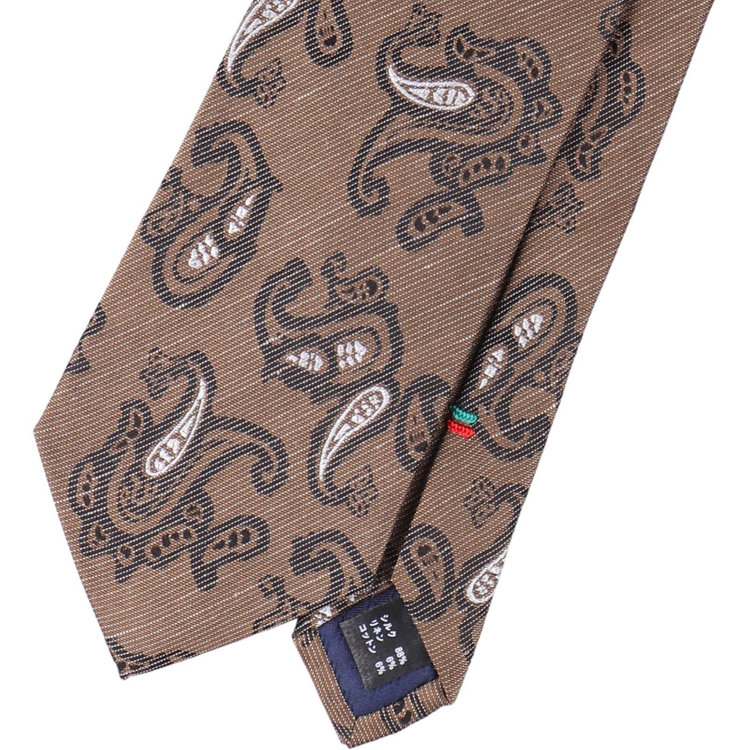 シルバーライン 【SILVER LINE】シルクリネンコットンペイズリーネクタイ 8.5cm幅/ブラウン その他