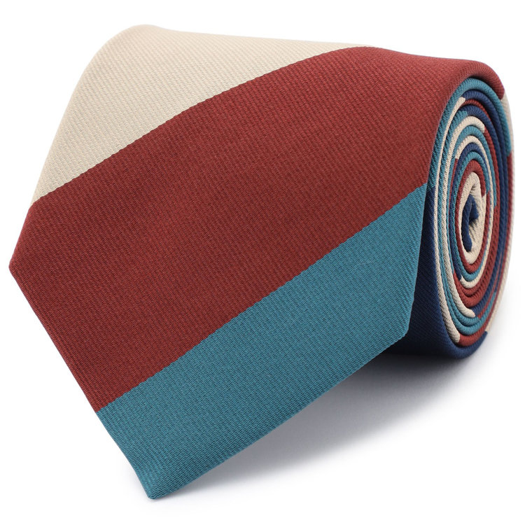 シルバーライン 【SILVER LINE】シルクストライプネクタイ 8.5cm幅/ネイビー×ワイン×ベージュ/JAPAN MADE その他