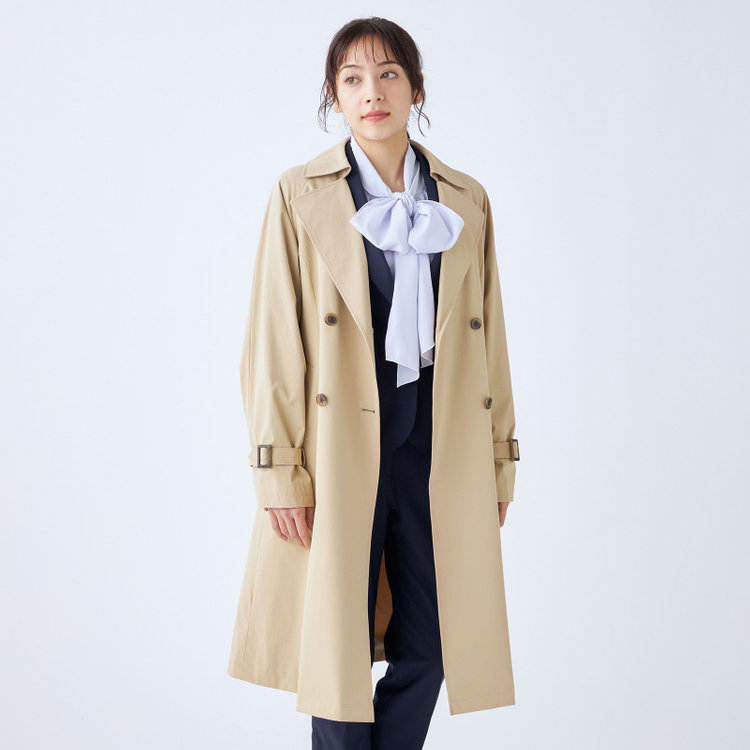 スーツセレクト 【SUIT SELECT×Samantha Thavasa】バックプリーツ トレンチコート/ベージュ 茶淡色