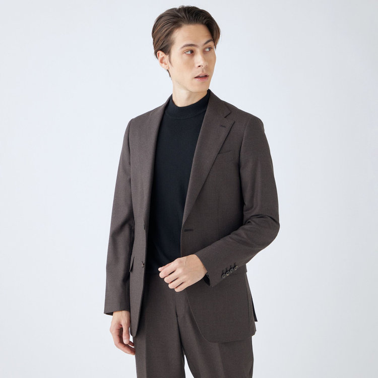 シルバーライン 【発送在庫あり】【CLASSICO TAPERED】【秋冬】2釦シングルスーツ 1タック/ブラウン/Ermenegildo Zegna LOOP woven in italy/※裾上げ必要 茶濃色