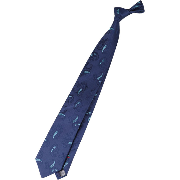 シルバーライン 【SL】シルクリネンコットンペイズリーネクタイ 8.5cm幅/ネイビー その他