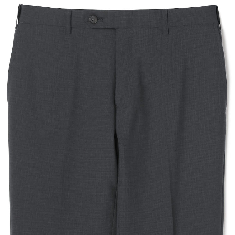 ブラックライン 【SLIM TAPERED】【春夏】0タックテーパードパンツ/ブラック×マイクロチェック/ウエストムーブ/ウォッシャブル/4S/※裾上げ必要 黒