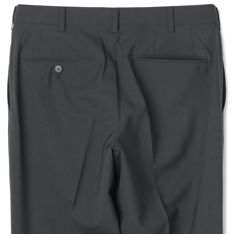 ブラックライン 【SLIM TAPERED】【春夏】0タックテーパードパンツ/ブラック×マイクロチェック/ウエストムーブ/ウォッシャブル/4S/※裾上げ必要 黒