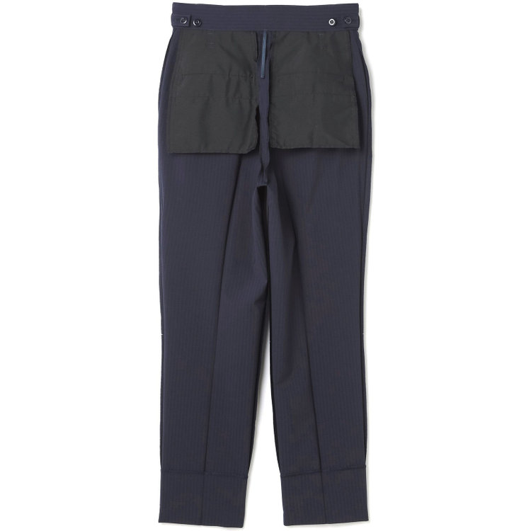 シルバーライン 【SL】【年間】1釦シングルパンツスーツ/ネイビー×シャドーストライプ/ウォッシャブル/4S/TRABEST/※パンツ裾上げ済仕様 紺中間