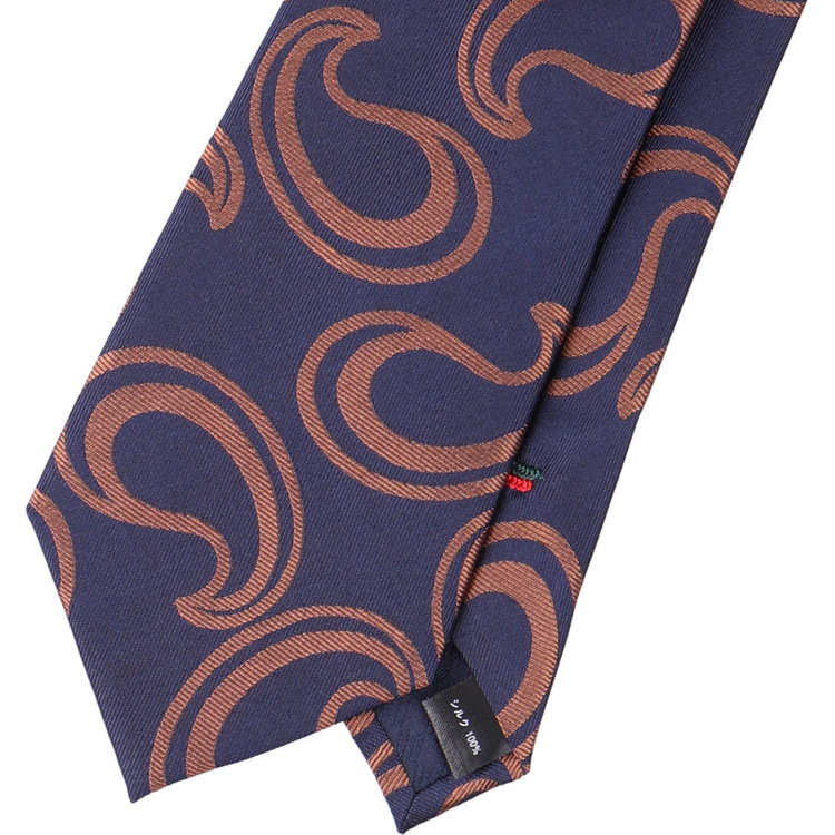 シルバーライン 【SILVER LINE】シルクペイズリーネクタイ 8.5cm幅/ネイビー×ブラウン その他