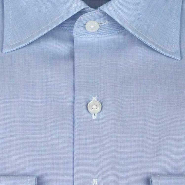 ブラックライン 【BLACK LINE】【形態安定】ワイドカラードレスワイシャツ/ブルー×ソリッド 青中間