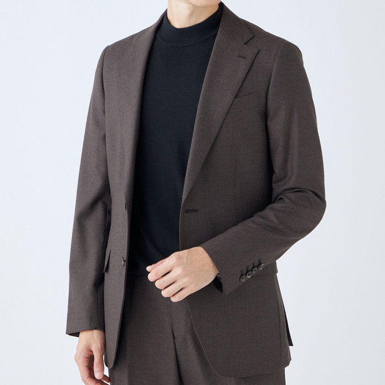 シルバーライン 【発送在庫あり】【CLASSICO TAPERED】【秋冬】2釦シングルスーツ 1タック/ブラウン/Ermenegildo Zegna LOOP woven in italy/※裾上げ必要 茶濃色