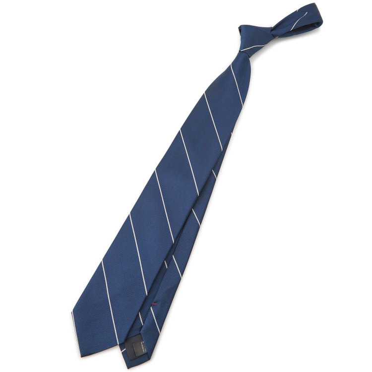シルバーライン 【SILVER LINE】シルクブレンドストライプネクタイ 8.0cm幅/ネイビー+ホワイト その他