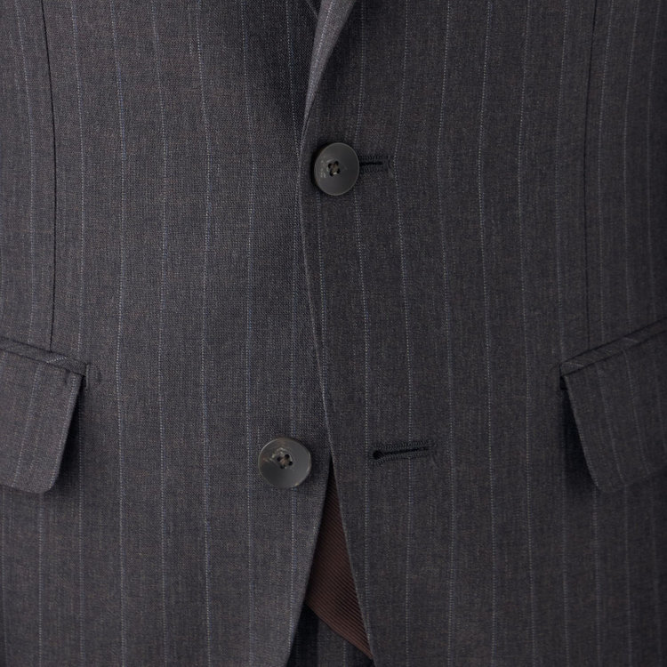 シルバーライン 【CLASSICO TAPERED】【秋冬】2釦シングルスーツ 1タック/ブラウン×ストライプ/REDA ACTIVE/NEW ZEALAND MERINO/SHOWER CLEAN/※裾上げ必要 茶濃色