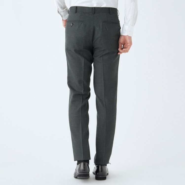 シルバーライン 【CLASSICO TAPERED】【春夏】3釦段返りシングルスーツ 2タック/カーキ/ウエストムーブ仕様/NEW ZEALAND WOOL MIX/※パンツ裾直し必要 緑濃色