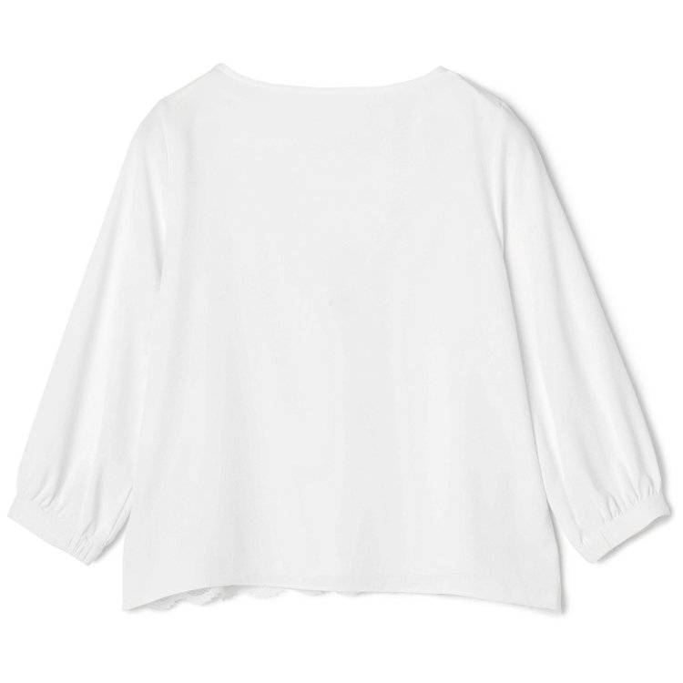 シルバーライン 【SL/7分袖】フロントレースプルオーバー/ホワイト 白