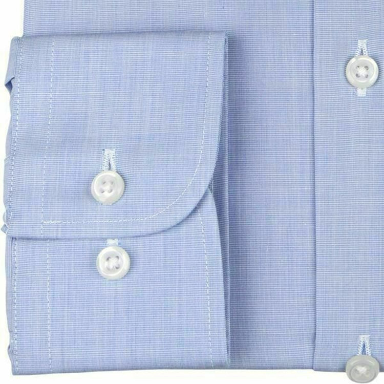 ブラックライン 【BLACK LINE】【形態安定】ワイドカラードレスワイシャツ/ブルー×ソリッド 青中間