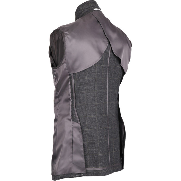 スーツセレクト 【発送在庫あり】【CLASSICO TAPERED】【秋冬】2釦シングルスーツ 1タック/グレー×チェック+グリーンオーバーペン/REDA ACTIVE/NEW ZEALAND MERINO/SHOWER CLEAN グレー系(灰)