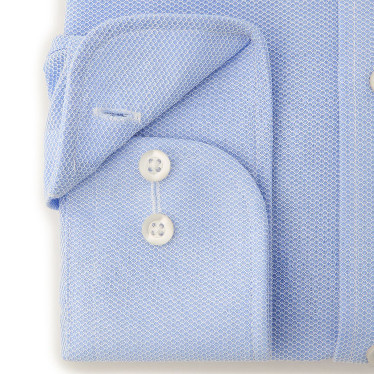 ブラックライン 【BLACK LINE】ボタンダウンワイシャツ/ブルー×ドビー/「4S」スーパーノンアイロン・ストレッチ 青中間