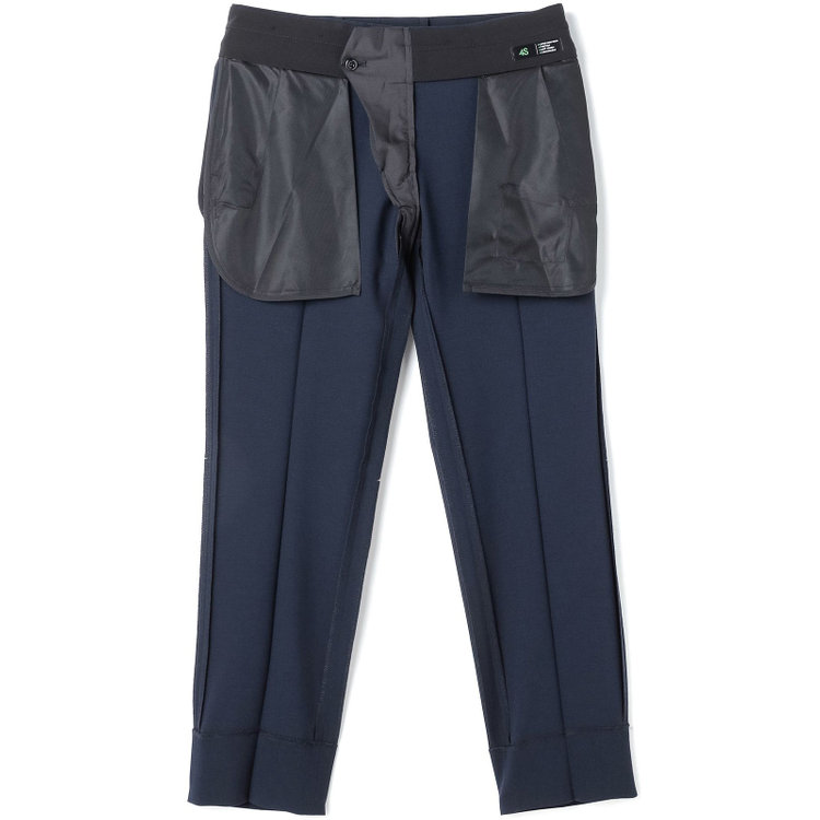 ブラックライン 【SLIM TAPERED】【春夏】0タックテーパードパンツ/ネイビー/ウォッシャブル/4S SUSTAINABILITY&ECOLOGY FABRIC/※裾上げ済み仕様 紺中間