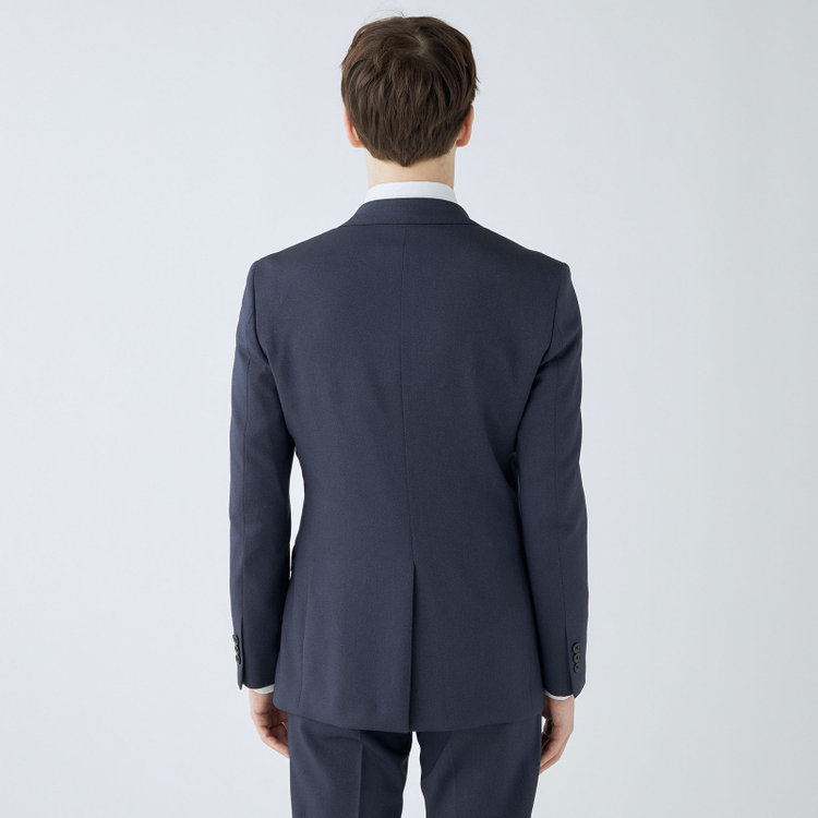 ブラックライン 【SLIM TAPERED_2】【年間】2釦シングルスーツ 0タック/ネイビー/ウエストシャーリング/4S/※パンツ裾上げ済仕様 紺濃色