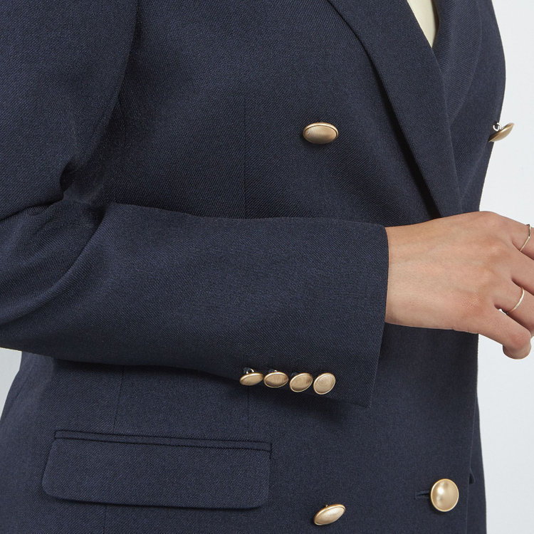 シルバーライン 【SILVER LINE】【秋冬】6釦2掛けダブルブレザー/4S SUSTAINABILITY&ECOLOGY FABRIC/ネイビー×メタル釦 紺中間