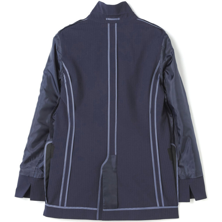 シルバーライン 【SL】【年間】1釦シングルパンツスーツ/ネイビー×シャドーストライプ/ウォッシャブル/4S/TRABEST/※パンツ裾上げ済仕様 紺中間