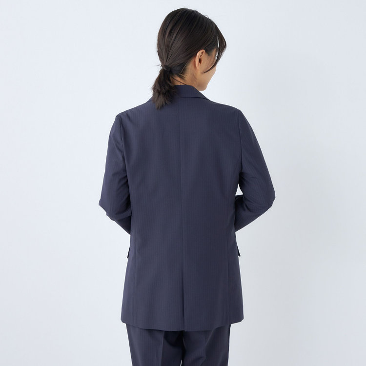 シルバーライン 【SL】【年間】1釦シングルパンツスーツ/ネイビー×シャドーストライプ/ウォッシャブル/4S/TRABEST/※パンツ裾上げ済仕様 紺中間