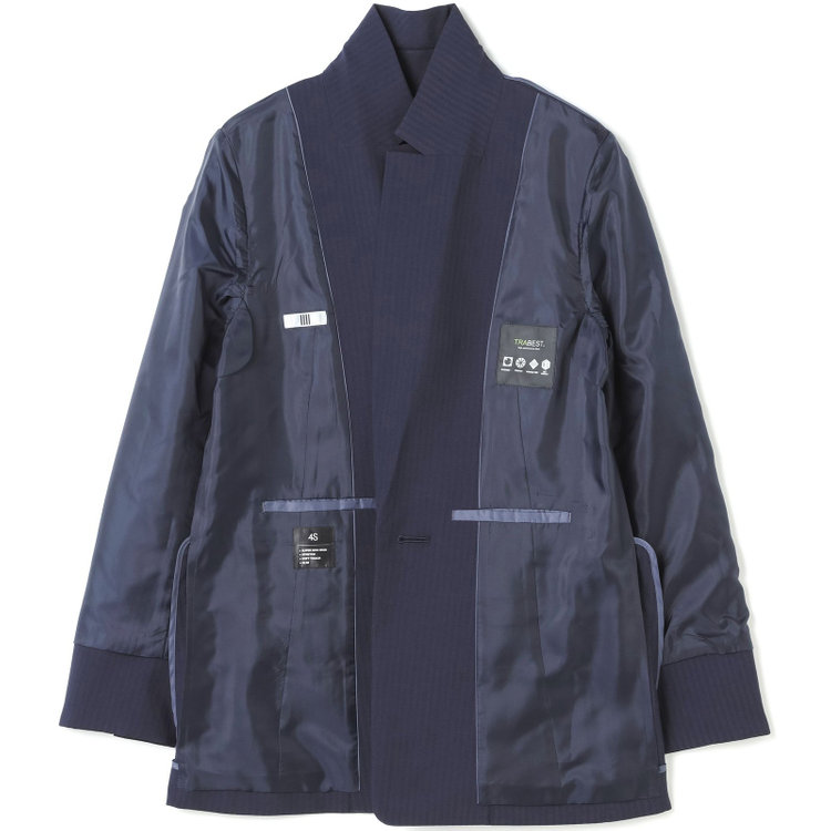 シルバーライン 【SL】【年間】1釦シングルパンツスーツ/ネイビー×シャドーストライプ/ウォッシャブル/4S/TRABEST/※パンツ裾上げ済仕様 紺中間