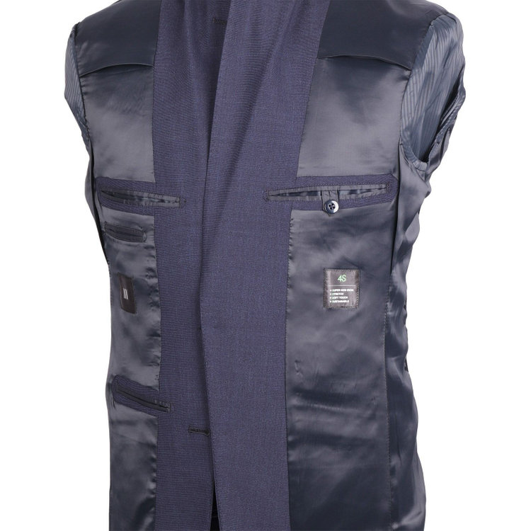 スーツセレクト 【WEB限定/OUTLET】【SLIM TAPERED_2】【春夏】2釦シングルスリーピーススーツ 0タック/ネイビー/4S SUSTAINABILITY&ECOLOGY FABRIC ネイビー系(紺)