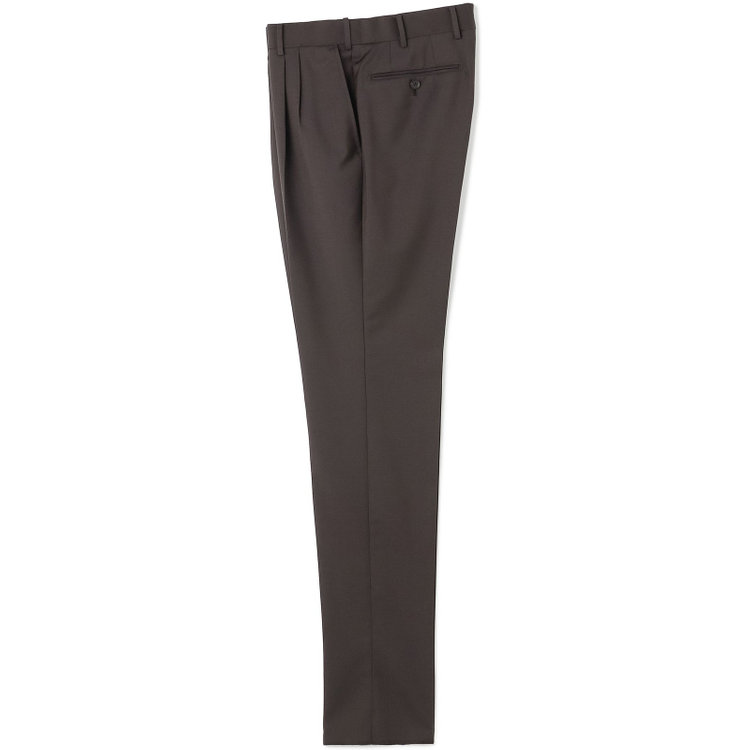 シルバーライン 【発送在庫あり】【CLASSICO TAPERED】【春夏】3釦段返りシングルスーツ 2タック/ブラウン×シャドーストライプ/パッチポケット/ウエストムーブ仕様/MARZOTTO/※パンツ裾直し必要 茶濃色