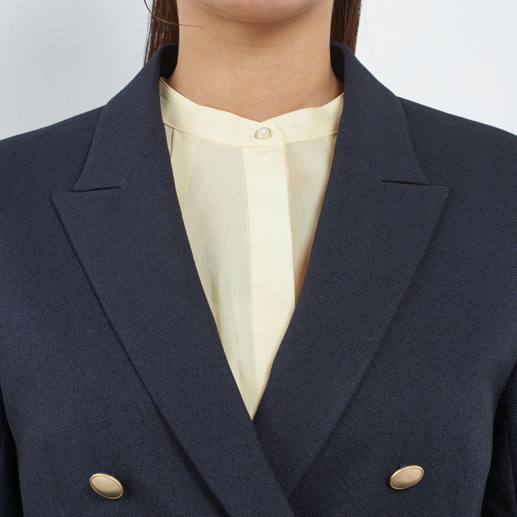 シルバーライン 【SILVER LINE】【秋冬】6釦2掛けダブルブレザー/4S SUSTAINABILITY&ECOLOGY FABRIC/ネイビー×メタル釦 紺中間