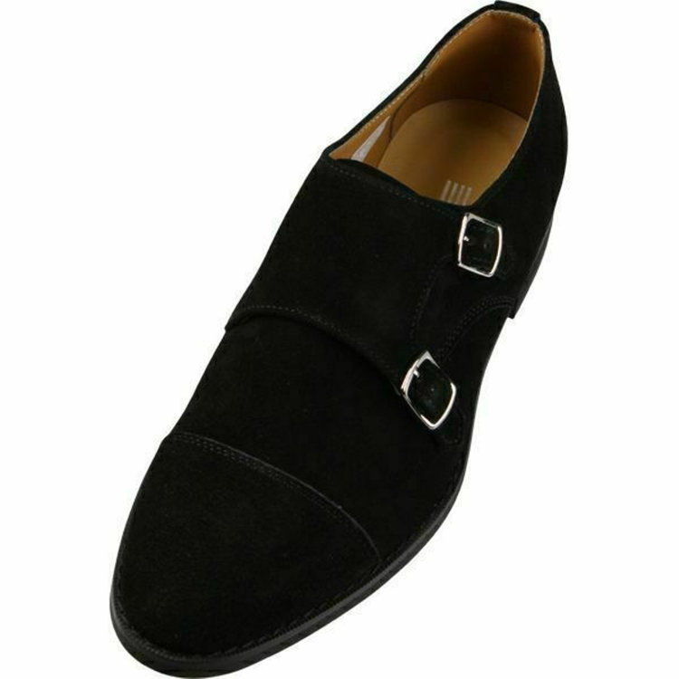 ブラックライン 【WEB限定/OUTLET】【SL】ダブルモンクストラップ ドレスシューズ/ブラック×スエード ブラック系(黒)