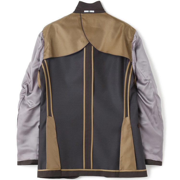 シルバーライン 【発送在庫あり】【CLASSICO TAPERED】【春夏】3釦段返りシングルスーツ 2タック/ブラウン×シャドーストライプ/パッチポケット/ウエストムーブ仕様/MARZOTTO/※パンツ裾直し必要 茶濃色