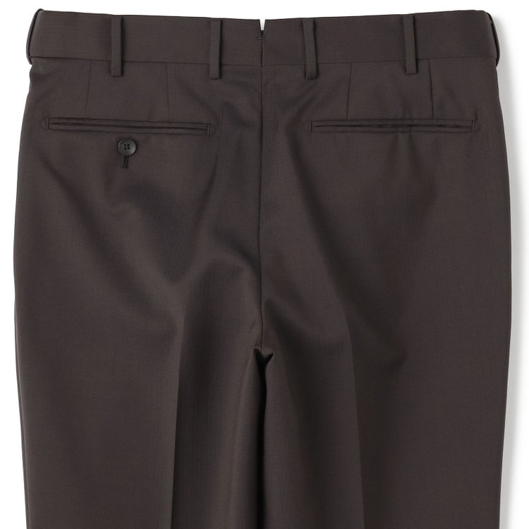 シルバーライン 【発送在庫あり】【CLASSICO TAPERED】【春夏】3釦段返りシングルスーツ 2タック/ブラウン×シャドーストライプ/パッチポケット/ウエストムーブ仕様/MARZOTTO/※パンツ裾直し必要 茶濃色